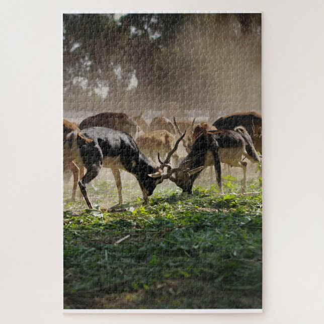 Puzzle THE Group of Grazing Deer (Vertical)
