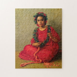 Puzzle The Lei Maker, 1901 by Theodore Wores