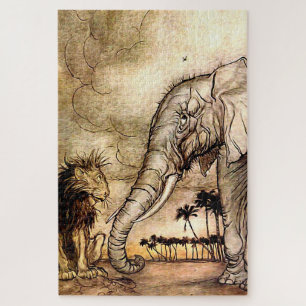 Puzzle "The Lion and The Elephant" par Arthur Rackham