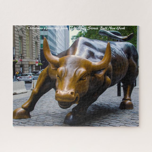 Puzzle The Wall Street Bull New York. voeux de Noël (Horizontal)