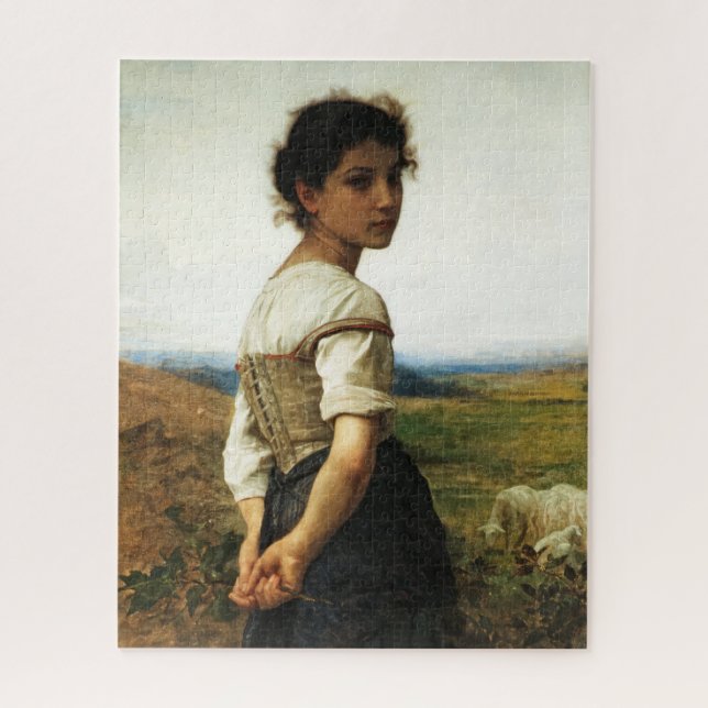 Puzzle The Young Shepherdess by William-AdolpheBouguereau (Vertical)
