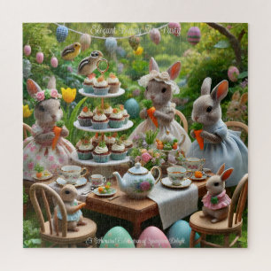 Puzzle Thème de fête de Pâques avec lapins, Animaux print