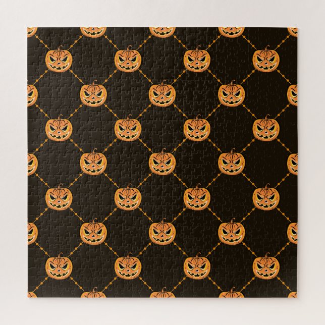 Puzzle Thème de la fête d'Halloween citrouille. (Vertical)
