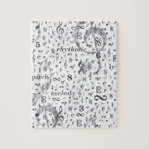 Puzzle Thème de musique de motif de note de musique