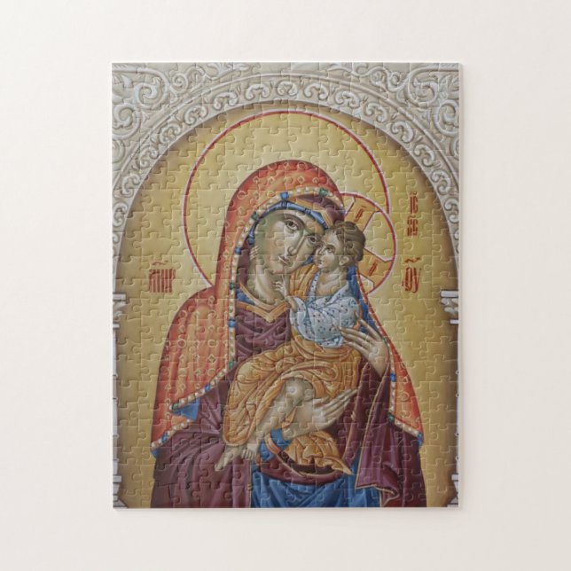 Puzzle Theotokos Christ Enfant Icône orthodoxe orientale (Vertical)