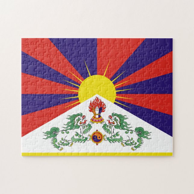 Puzzle Tibet & Lions de Neige, drapeau tibétain - L'Himal (Horizontal)