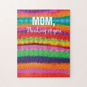 Puzzle Tie Dye Rainbow Stripe Maman Pense à toi