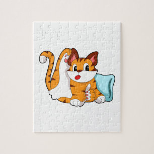 Puzzle Tiger chat avec Coussin