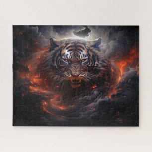 Puzzle Tiger Tempête de feu Surreal Imaginaire Art
