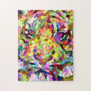 Puzzle Tigre abstrait et coloré