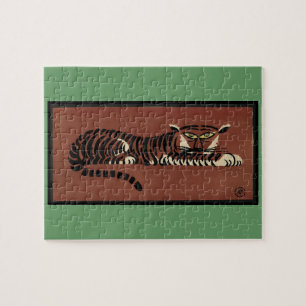 Puzzle Tigre - Antiquaire, Illustration de livre coloré