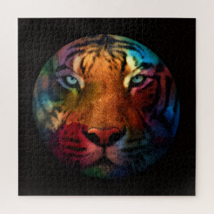Puzzle Tigre arc-en-ciel