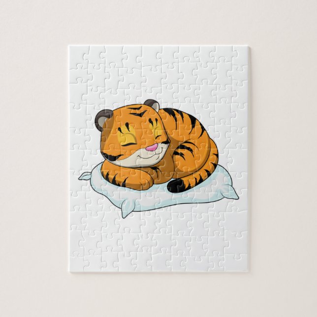 Puzzle Tigre au coucher avec Coussin (Vertical)