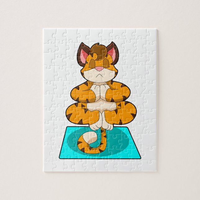 Puzzle Tigre au Yoga sur tapis de Yoga (Vertical)
