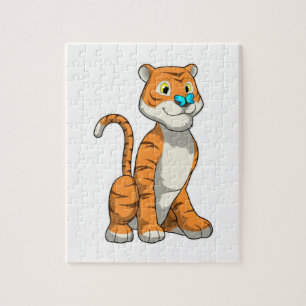 Puzzle Tigre avec papillon