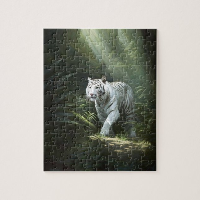 Puzzle Tigre blanc dans une forêt dense (Vertical)