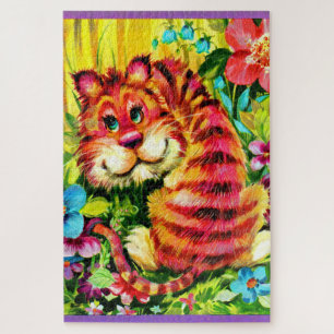 Puzzle tigre coloré