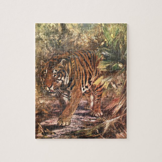 Puzzle Tigre du Bengale par CE Swan, Animal sauvage vinta (Vertical)