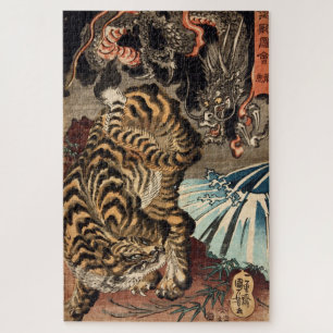 Puzzle Tigre et Dragon, Kuniyoshi, Ukiyo-e