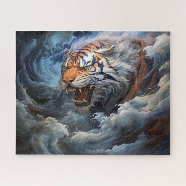 Puzzle Tigre Et Tempête Imaginaire Surréaliste (Horizontal)
