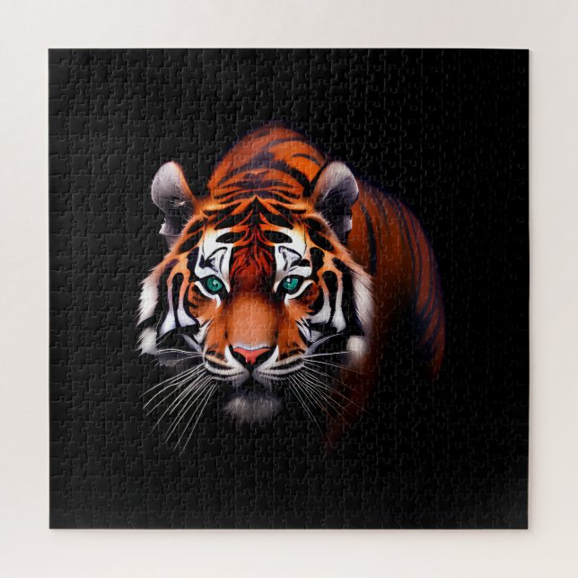 Puzzle Tigre majestueux dans le noir (Vertical)