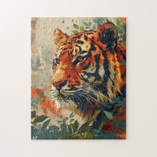 Puzzle Tigre vintage : Nostalgie majestueuse