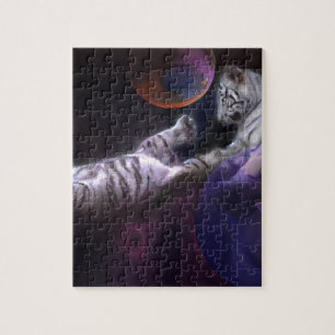 Puzzle Tigres de blanc de jeu de nuit