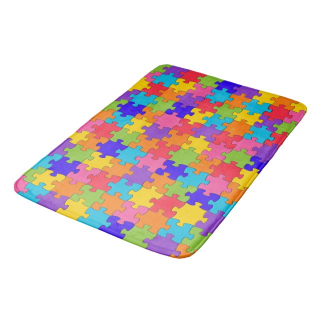 Puzzle tiles bath mat (Angled)