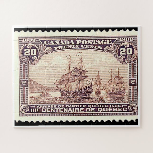 Puzzle "Timbre 20c du Canada Cartier 1908" (Horizontal)
