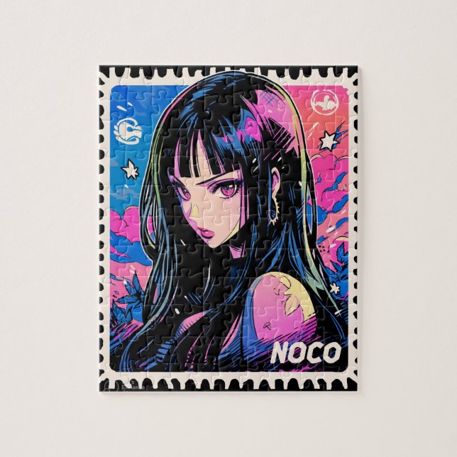 Puzzle timbre-poste anime (Vertical)