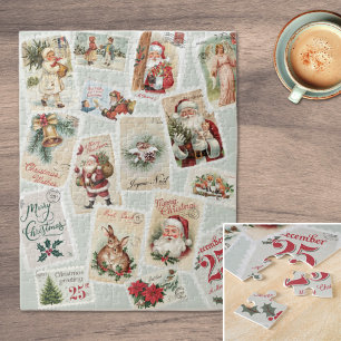 Puzzle Timbres Vintage Noël Postage