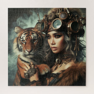 Puzzle Time Machine Jeune fille et tigre 80-1