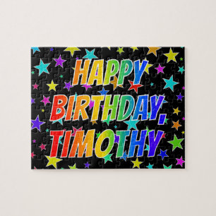 Puzzle "TIMOTHY" Prénom, Amusant "HEUREUX ANNIVERSAIRE"