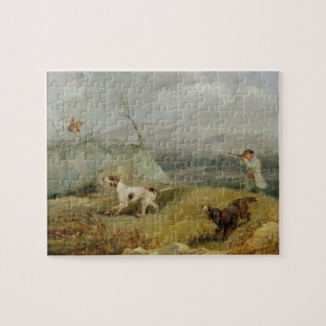 Puzzle Tir de grouse (huile sur la toile) (Horizontal)