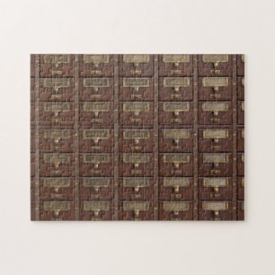 Puzzle Tiroirs du catalogue de cartes de bibliothèque vin