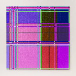 Puzzle Tissu à carreaux rose motif Madras