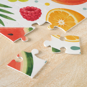 Puzzle Tissu à motif de fruits d'été   Pastèque tropicale