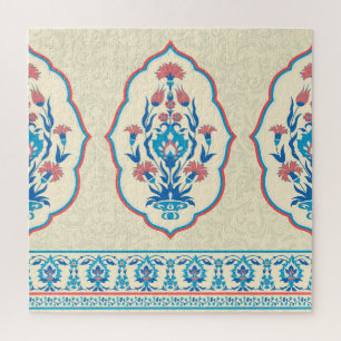Puzzle Tissu floral ethnique : Élégance transparente