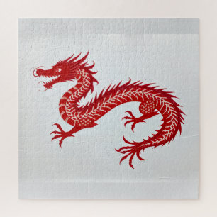 Puzzle Toile Dragon Rouge