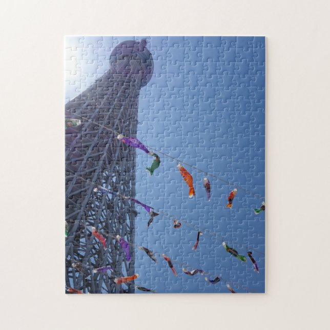 Puzzle Tokyo Tour Skytree Japon et drapeaux de poissons k (Vertical)