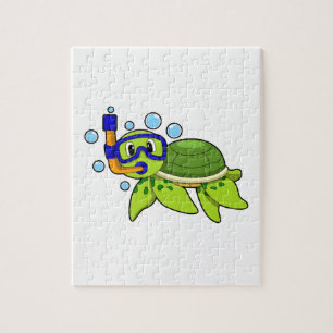Puzzle Tortue à la plongée avec tuba