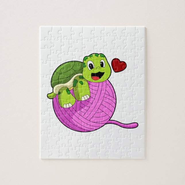 Puzzle Tortue avec balle de laine (Vertical)