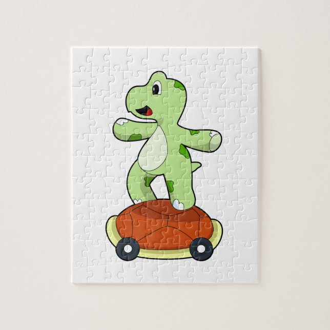 Puzzle Tortue avec coquille en tant que skateboard (Vertical)