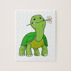 Puzzle Tortue avec marguerite à fleurs