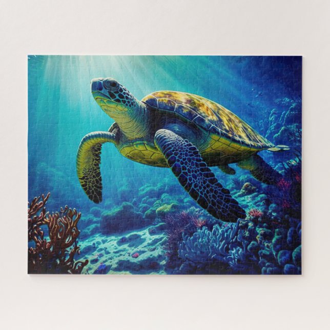 Puzzle Tortue de mer Océan Marine Vie Plage Nature Animau (Horizontal)