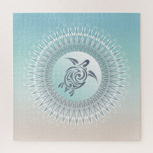 Puzzle Tortue de style plage et Mandala