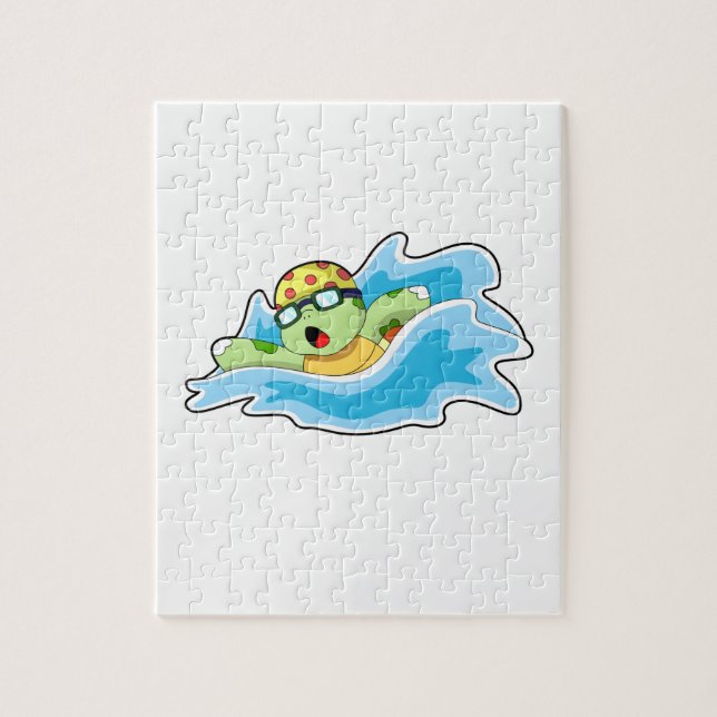 Puzzle Tortue en nage dans l'eau (Vertical)