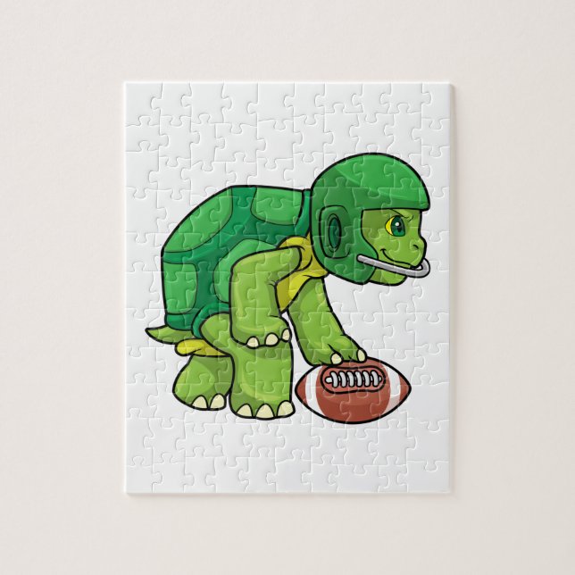 Puzzle Tortue en sport avec football et casque (Vertical)