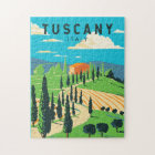 Toscane Italie Vignoble Voyage Art Vintage