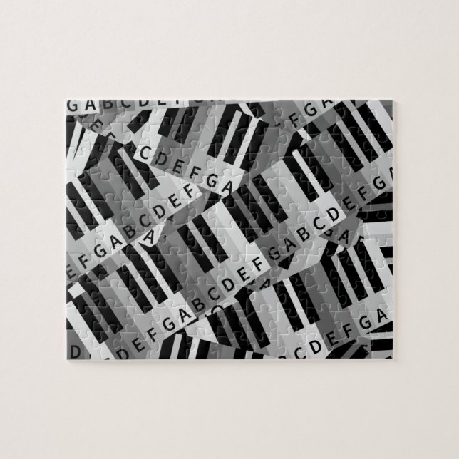 Puzzle Touches de piano noir et blanc (Horizontal)